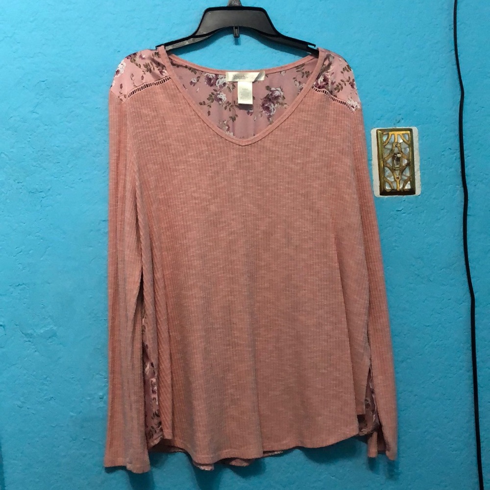 pink floral sweater